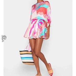 Emilio Pucci Pink Acapulco Print Silk Beach Dress